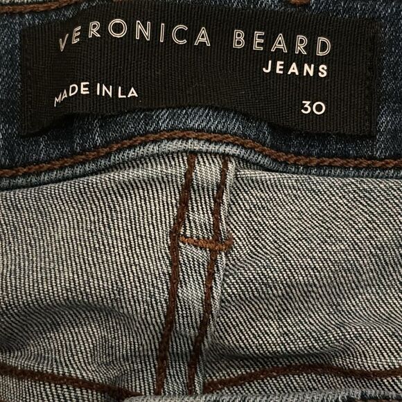Veronica Beard Ryleigh Slim Straight High Rise Jean in Laguna Wash - Picture 5 of 11
